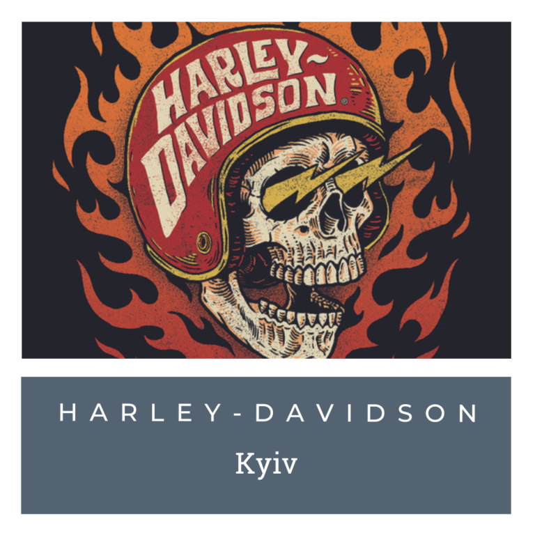 Вогняний череп з блискавками у очах в шоломі Harley-Davidson